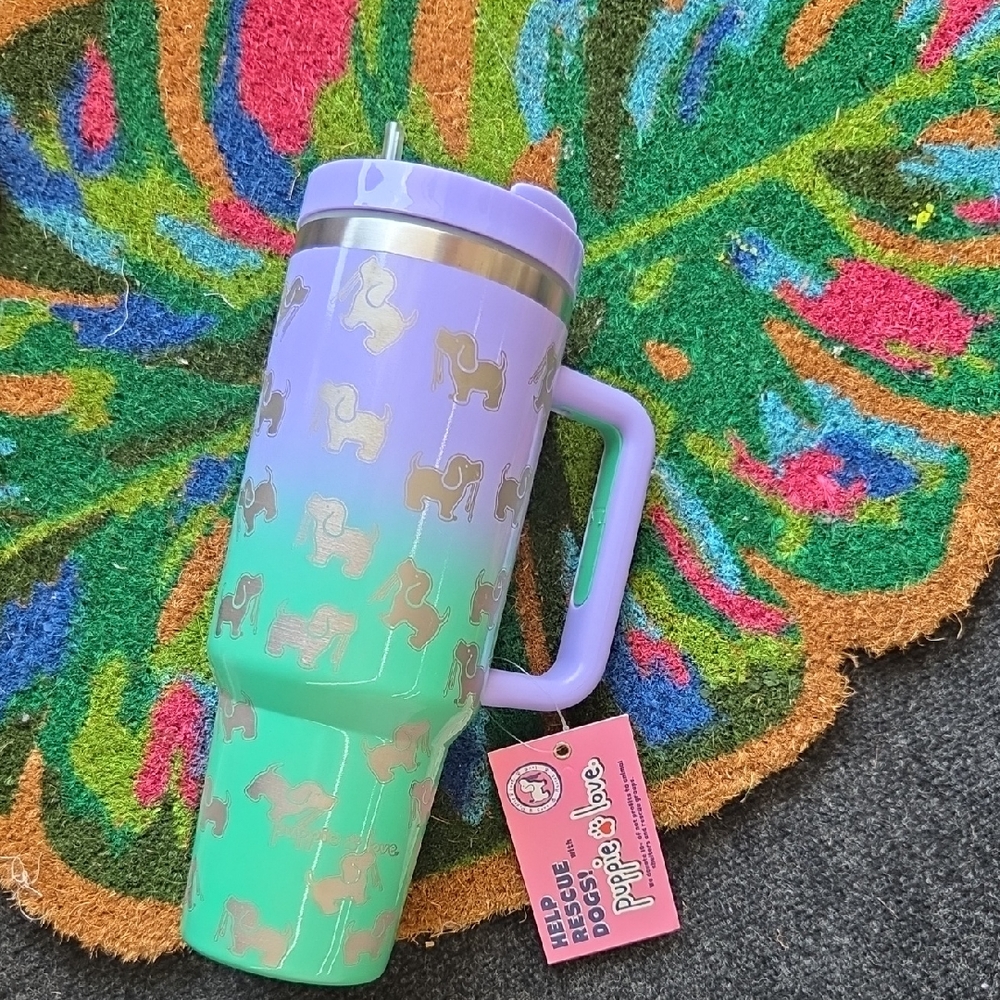 Puppie Love Ombre 40oz Tumbler With Straw